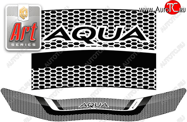 1 899 р. Дефлектор капот CA-Plastic  Toyota Aqua  P10 (2017-2021) (серия ART белая)