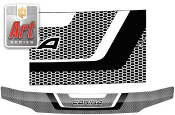 2 349 р. Дефлектор капот (USA) CA-Plastic  Toyota Carina  T210 (1996-2001) (серия ART белая). Увеличить фотографию 1