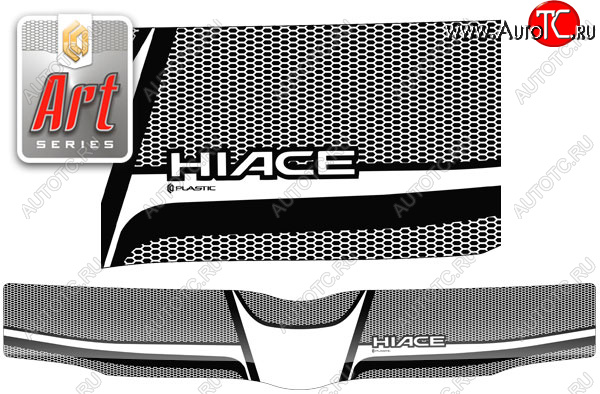 2 599 р. Дефлектор капота (правый руль) CA-Plastic  Toyota Hiace  H200 (2004-2007) (серия ART белая)