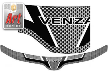 2 299 р. Дефлектор капота CA-Plastic  Toyota Venza  GV10 (2012-2016) (серия ART белая). Увеличить фотографию 1