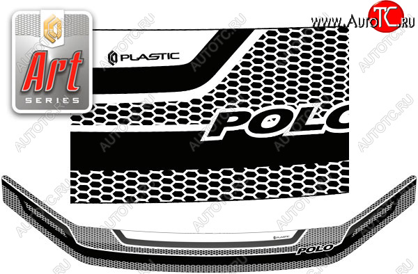 2 259 р. Дефлектор капота CA-Plastic  Volkswagen Polo  5 (2015-2020) (серия ART белая)