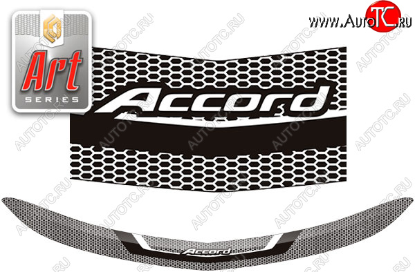 1 989 р. Дефлектор капота CA-Plastic  Honda Accord ( 8 седан CU,  8 купе CS) (2008-2012) (Серия Art черная)