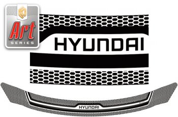 1 989 р. Дефлектор капота CA-Plastic  Hyundai I30 ( 2 GD,  3 PD) (2011-2020) (Серия Art черная). Увеличить фотографию 1