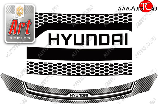 1 989 р. Дефлектор капота CA-Plastic  Hyundai I30 ( 2 GD,  3 PD) (2011-2020) (Серия Art черная)