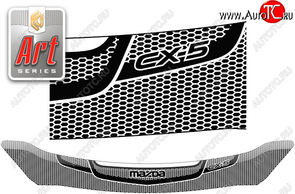 2 059 р. Дефлектор капота CA-Plastic  Mazda CX-5  KE (2011-2017) (Серия Art черная)