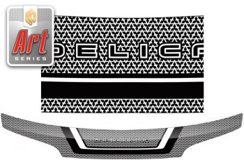 2 099 р. Дефлектор капота CA-Plastic  Mitsubishi Delica  4 (1994-1997) (Серия Art черная). Увеличить фотографию 1