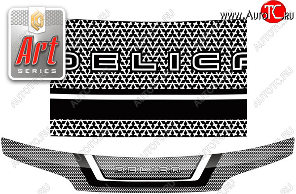 2 099 р. Дефлектор капота CA-Plastic  Mitsubishi Delica  4 (1994-1997) (Серия Art черная)