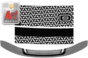2 099 р. Дефлектор капота CA-Plastic  Mitsubishi Delica D:5  1 (2007-2019) (Серия Art черная). Увеличить фотографию 1
