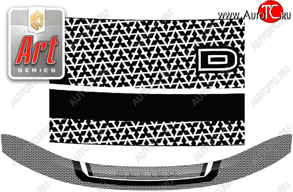2 099 р. Дефлектор капота CA-Plastic  Mitsubishi Delica D:5  1 (2007-2019) (Серия Art черная)