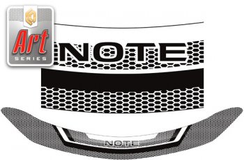1 989 р. Дефлектор капота CA-Plastic  Nissan Note  2 (2012-2020) (Серия Art черная). Увеличить фотографию 1