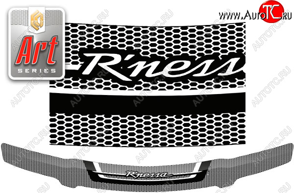 2 059 р. Дефлектор капота CA-Plastic  Nissan Rnessa (1997-2001) (Серия Art черная)