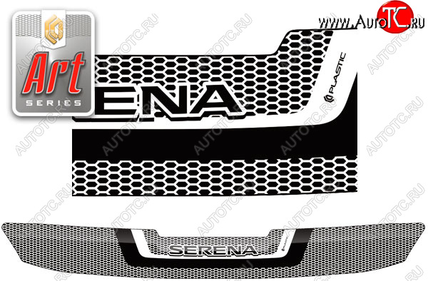 1 899 р. Дефлектор капота CA-Plastic  Nissan Serena  C27 (2016-2019) (Серия Art черная)