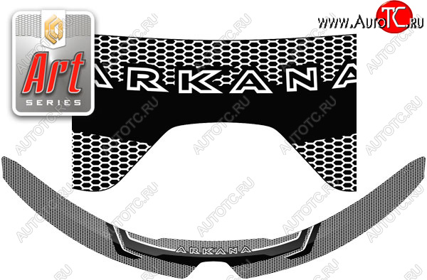 2 199 р. Дефлектор капота CA-Plastic  Renault Arkana (2019-2024) (Серия Art черная)