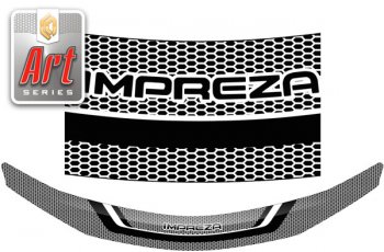 1 989 р. Дефлектор капота CA-Plastic  Subaru Impreza  GH (2007-2012) (Серия Art черная). Увеличить фотографию 1