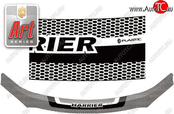 2 099 р. Дефлектор капота CA-Plastic  Toyota Harrier  XU60 (2013-2020) (Серия Art черная)