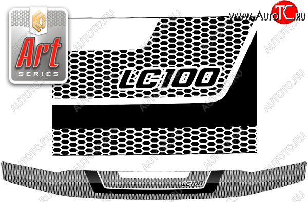 2 059 р. Дефлектор капота CA-Plastic  Toyota Land Cruiser  100 (2002-2007) (Серия Art черная)
