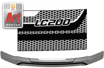 2 059 р. Дефлектор капота CA-Plastic  Toyota Land Cruiser  200 (2007-2012) (Серия Art черная). Увеличить фотографию 1