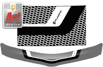 1 989 р. Дефлектор капота CA-Plastic  Toyota Passo Sette (2008-2012) (Серия Art черная). Увеличить фотографию 1