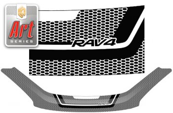 2 299 р. Дефлектор капота CA-Plastic  Toyota RAV4  CA20 (2000-2005) (Серия Art черная). Увеличить фотографию 1