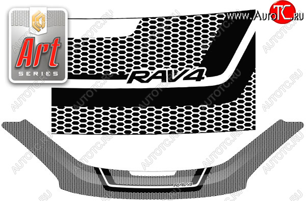 2 299 р. Дефлектор капота CA-Plastic  Toyota RAV4  CA20 (2000-2005) (Серия Art черная)
