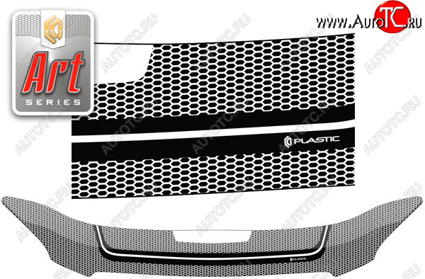 2 059 р. Дефлектор капота CA-Plastic  Toyota RAV4  XA305 (2005-2009) (Серия Art черная)