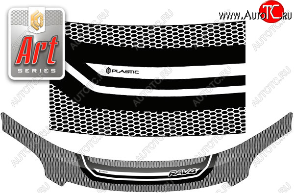 2 299 р. Дефлектор капота CA-Plastic  Toyota RAV4  XA30 (2010-2013) (Серия Art черная)