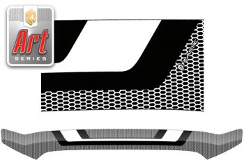 2 199 р. Дефлектор капота (Double Cab) CA-Plastic  Toyota Tundra  XK50 (2007-2013) (Серия Art черная). Увеличить фотографию 1