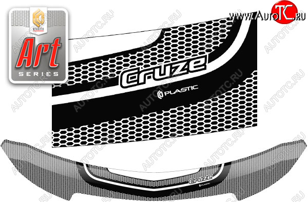 2 159 р. Дефлектор капота CA-Plastic  Chevrolet Cruze  седан (2009-2015) (серия ART графит)