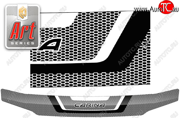 2 349 р. Дефлектор капота CA-Plastic Toyota Carina Е210 седан дорестайлинг (1996-1998) (серия ART графит)