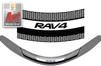 2 059 р. Дефлектор капота CA-Plastic  Toyota RAV4  XA40 (2012-2015) (Серия Art графит). Увеличить фотографию 1