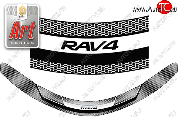2 059 р. Дефлектор капота CA-Plastic  Toyota RAV4  XA40 (2012-2015) (Серия Art графит)