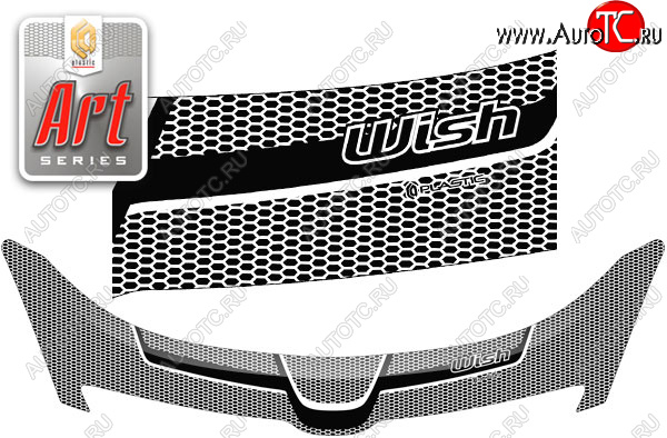 2 299 р. Дефлектор капота CA-Plastic  Toyota Wish  XE10 (2003-2005) (Серия Art графит)