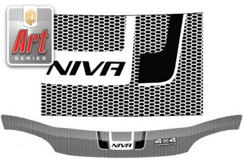 2 199 р. Дефлектор капота CA-Plastic  Chevrolet Niva  2123 (2009-2020) (Серия Art серебро). Увеличить фотографию 1