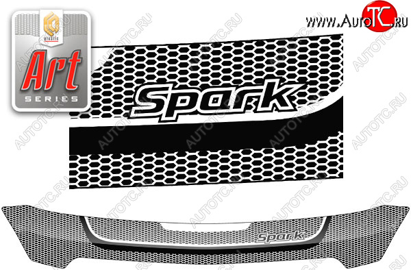 2 199 р. Дефлектор капота CA-Plastic  Chevrolet Spark  M300 (2010-2022) (Серия Art серебро)