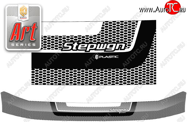 2 099 р. Дефлектор капота CA-Plastic  Honda StepWagon  2 RF3,RF4 (2003-2005) (Серия Art серебро)