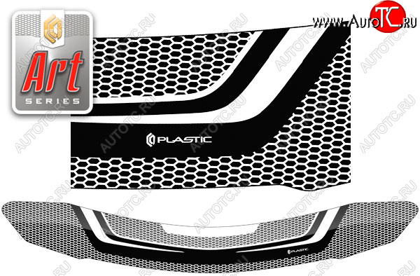 1 899 р. Дефлектор капота CA-Plastic  Mazda 2/Demio  DE (2007-2011) (Серия Art серебро)