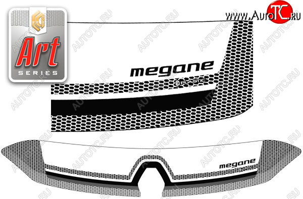 2 059 р. Дефлектор капота CA-Plastic  Renault Megane  купе 3 дв. (2008-2014) (Серия Art серебро)