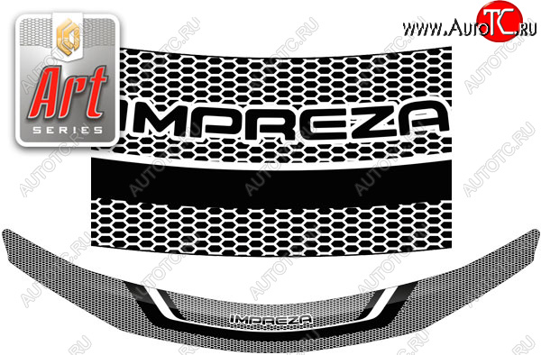 1 989 р. Дефлектор капота CA-Plastic  Subaru Impreza  GH (2007-2012) (Серия Art серебро)