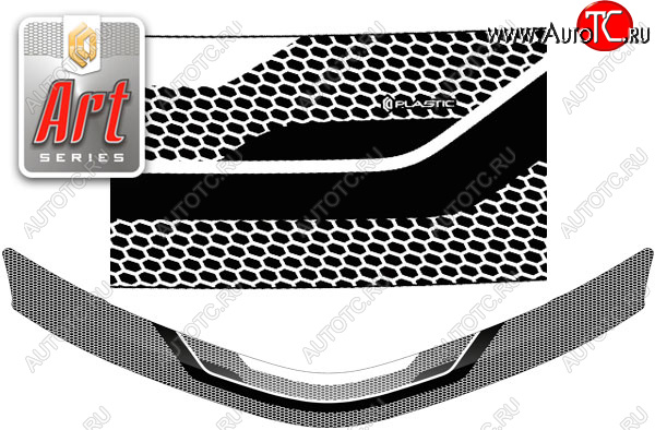 1 989 р. Дефлектор капота CA-Plastic  Toyota Corolla Axio  (E160) седан (2015-2017) (Серия Art серебро)