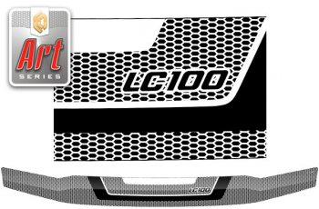 2 059 р. Дефлектор капота CA-Plastic  Toyota Land Cruiser  100 (2002-2007) (Серия Art серебро). Увеличить фотографию 1