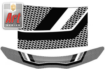 1 989 р. Дефлектор капота CA-Plastic  Toyota Vitz  XP130 (2010-2014) (Серия Art серебро). Увеличить фотографию 1