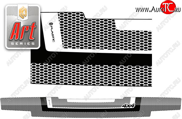 2 059 р. Дефлектор капота CA-Plastic  Лада Нива 4х4  2121 (1977-2019) (Серия Art серебро)