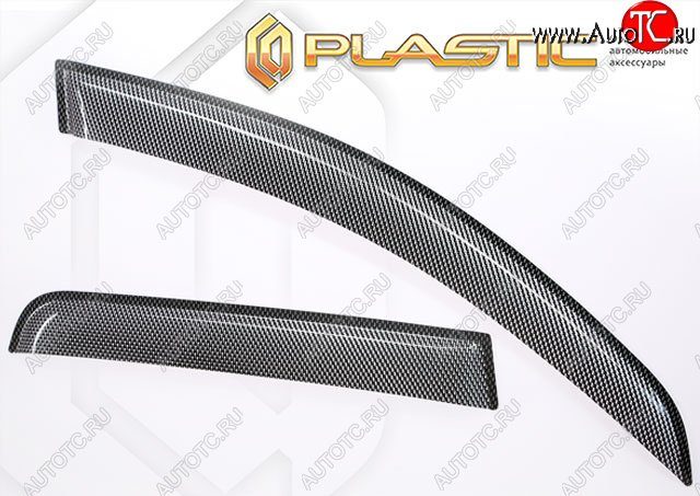 2 299 р. Дефлектора окон CA-Plastic  Nissan Wingroad  3 Y12 (2005-2018) (шелкография карбон-серебро)