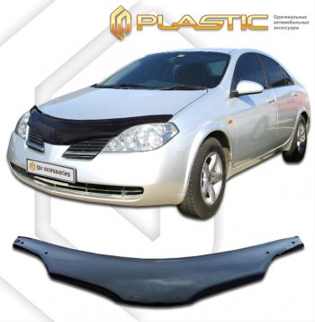 2 499 р. Дефлектор капота (правый руль) CA-Plastic  Nissan Primera  3 седан (2001-2008) (classic черный, без надписи). Увеличить фотографию 1