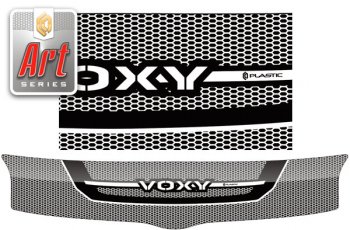 2 159 р. Дефлектор капота CA-Plastic  Toyota Voxy  минивэн (2007-2010) (серия ART белая). Увеличить фотографию 1
