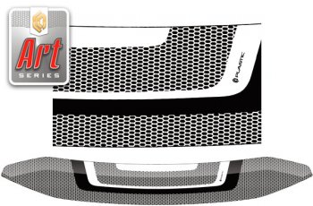 1 799 р. Дефлектор капота CA-Plastic  Volkswagen Multivan  T5 (2009-2015) (серия ART белая). Увеличить фотографию 1