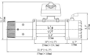 64 999 р. Лебёдка автомобильная электрическая 12V Runva 12000 lbs 5443 кг (стальной трос) (ewx12000s). Увеличить фотографию 2