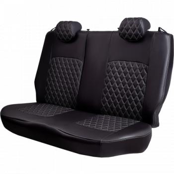 7 299 р. Комплект чехлов для сидений, (РЗСиС 60/40, 2Г Илана+Орегон) ТУРИН РОМБ Lord Autofashion   Chevrolet Niva  2123 (2009-2020) (черный, вставка РОМБ черная, строчка серая). Увеличить фотографию 8