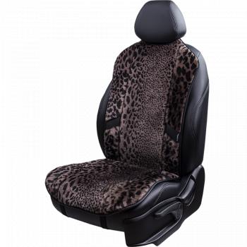 16 777 215 р. Накидка на сиденье (1 место Р. 7415 натур. мех) Меховая Lord Autofashion Changan CS75 Plus (2022-2024) (рысь-леопард на коричневом, строчка чёрная). Увеличить фотографию 1