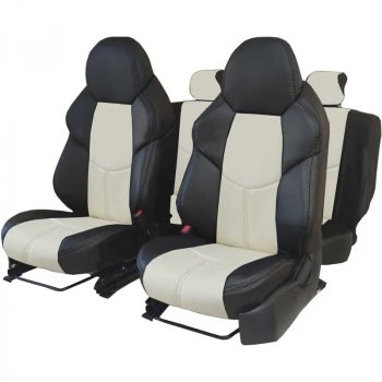  Комплект чехлов сидений CAYMAN; КРЕМ; экокожа Premium-avto Ford Ranger RapCab рестайлинг (2015-2021)  (Крем)